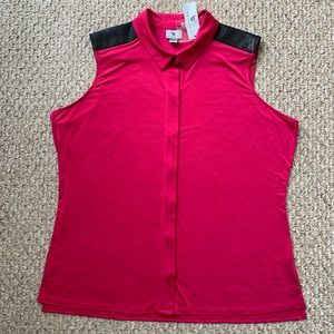 NWT WORTHINGTON Sleeveless Croco Button Blouse 💖